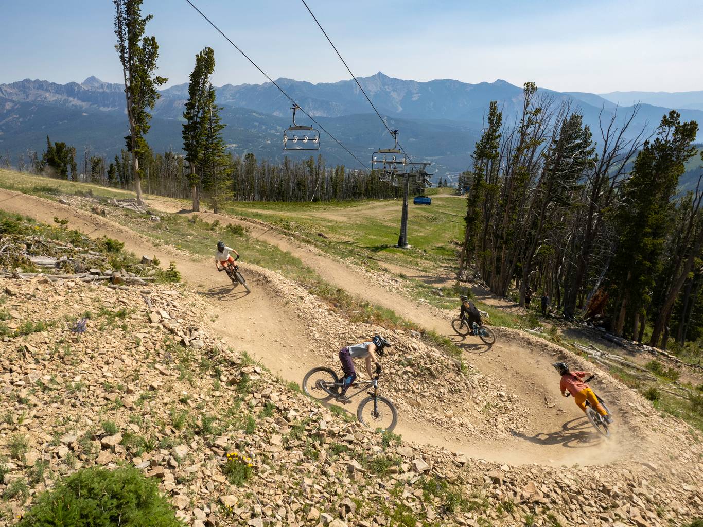 Mountain bikers at Big Sky Resort