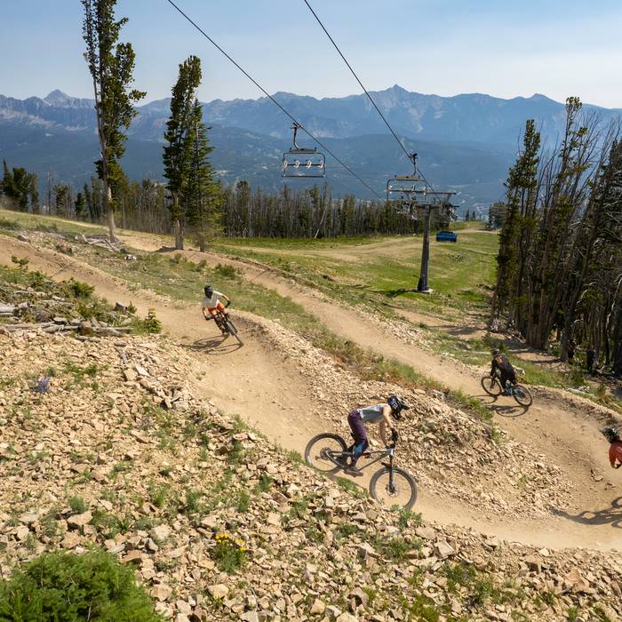 Group of mountain bikers