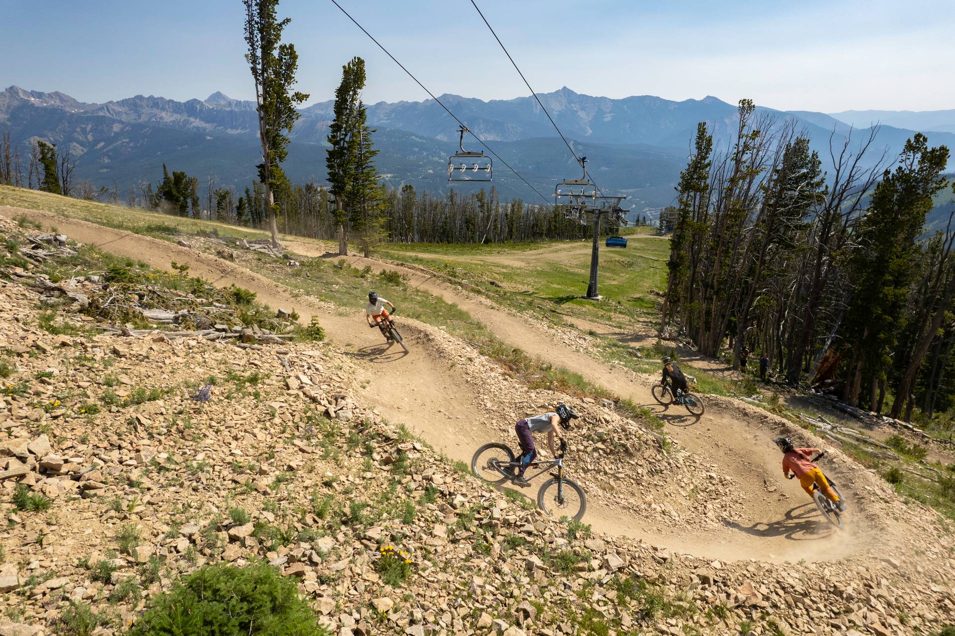 Group of mountain bikers