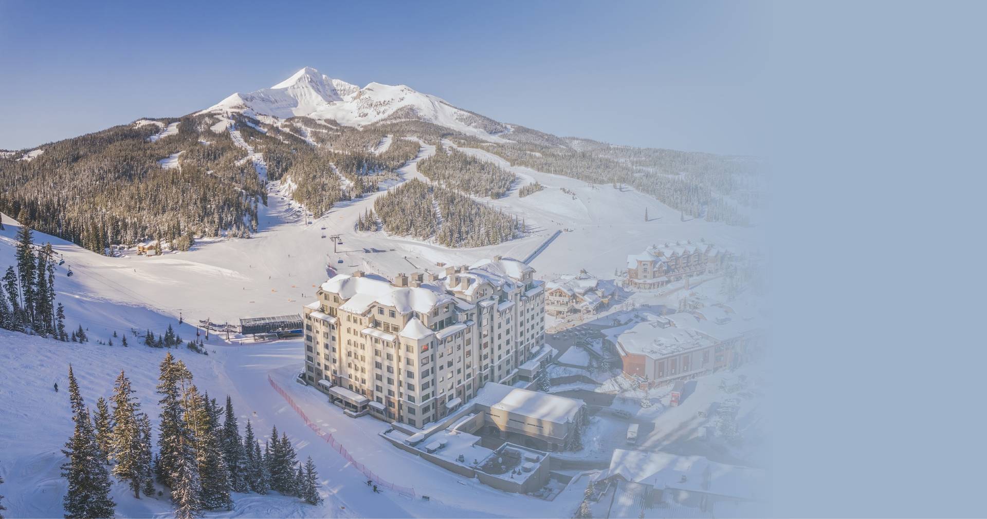 Summit Hotel exterior in winter