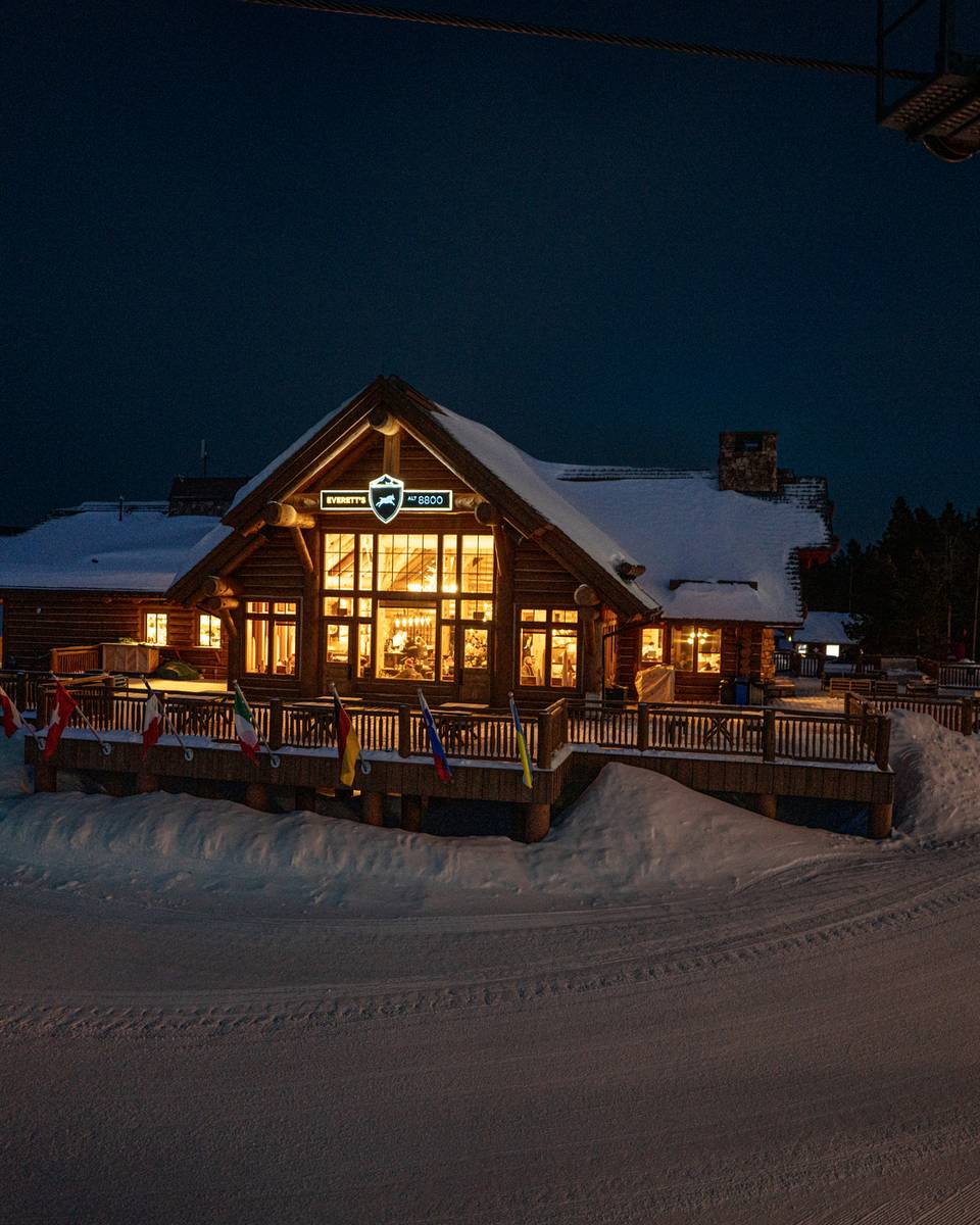 Everett's 8800 exterior at night