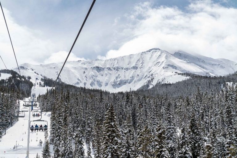 the view of Headwaters chutes from six shooter lift