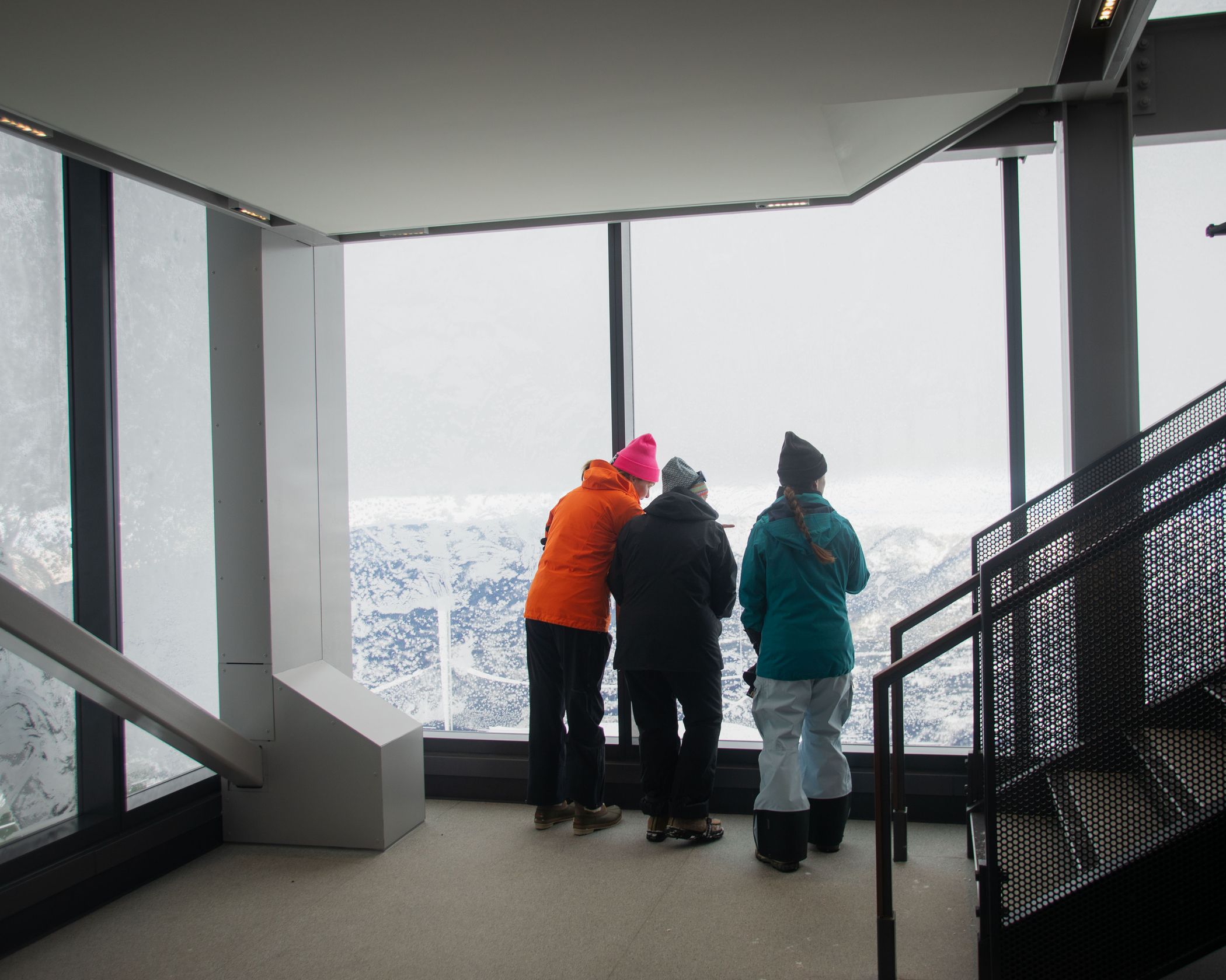 Group of people looking out from Kircliff