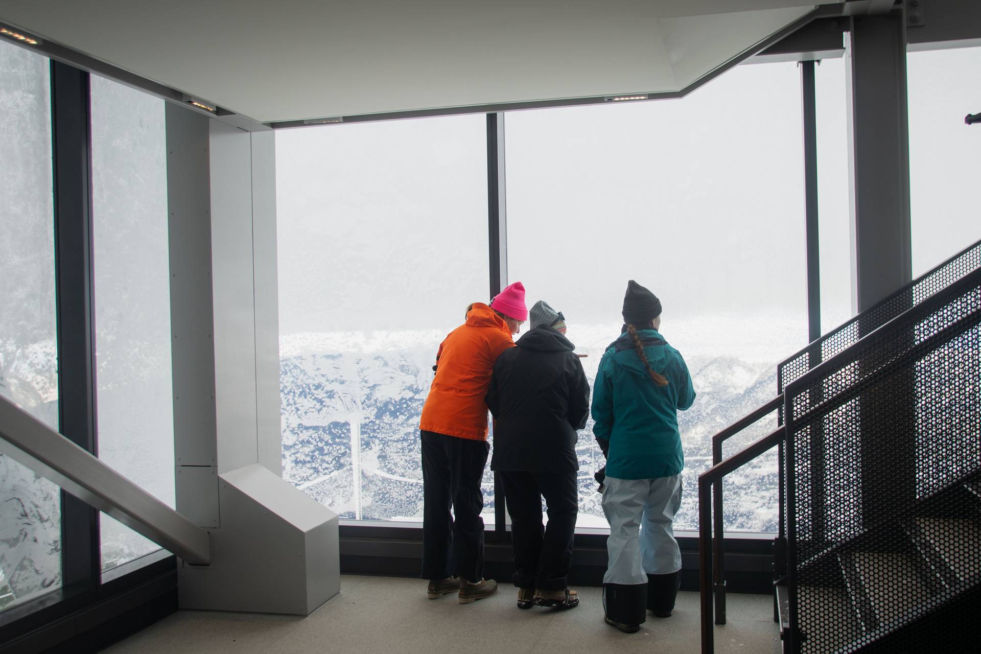 Group of people looking out from Kircliff