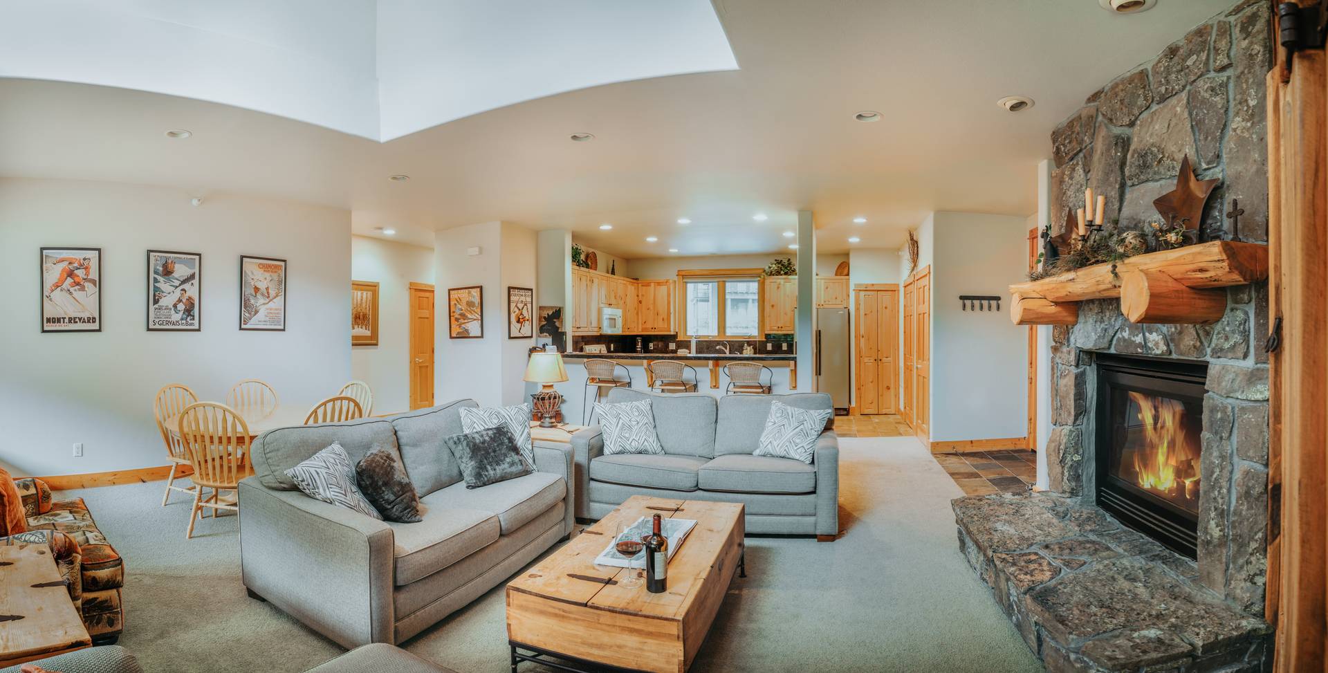 Lone Moose 210A vacation condo living room and kitchen