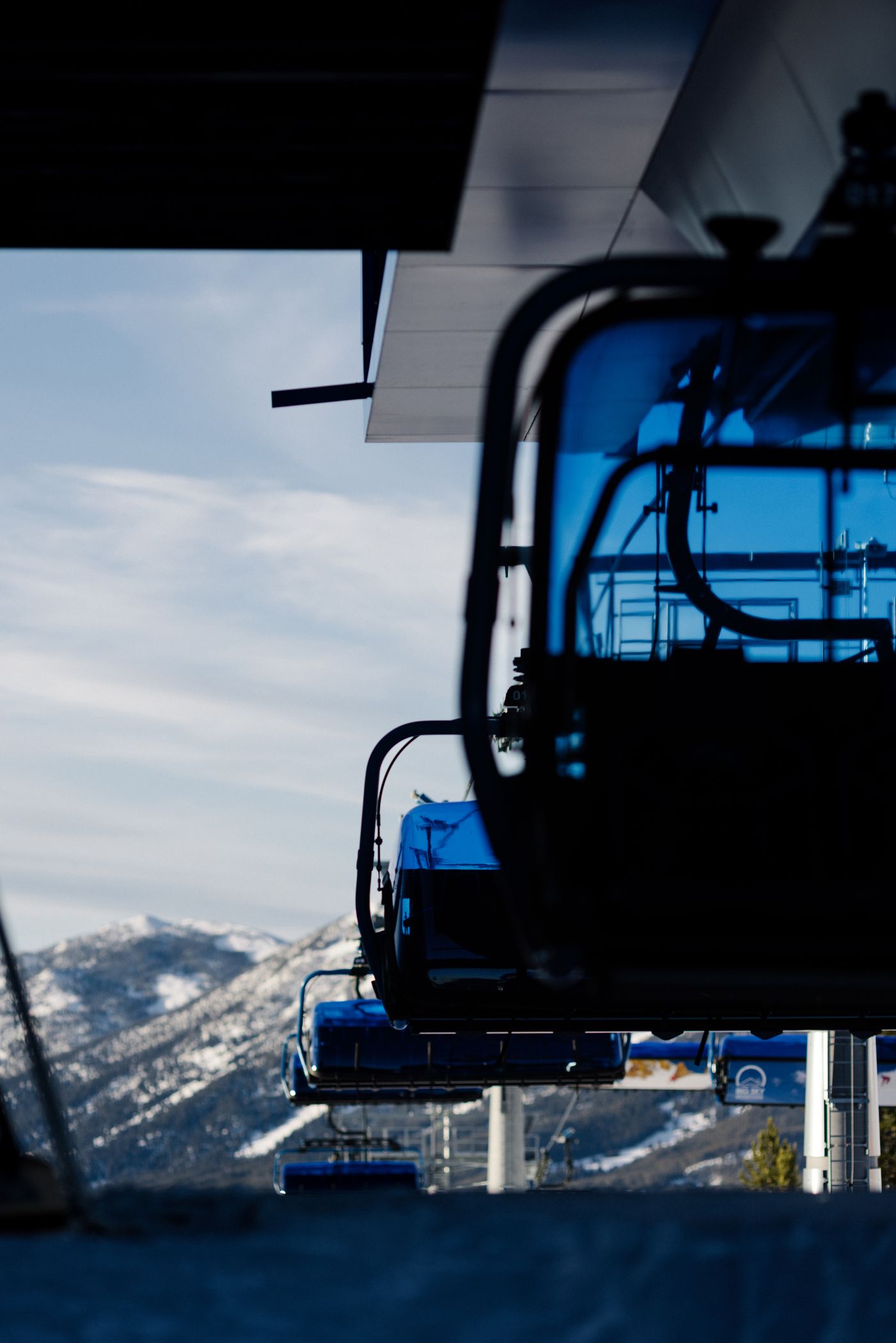 Chairs in a lift terminal