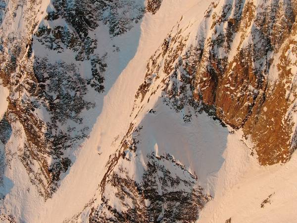 Skier in the Big Couloir