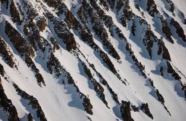 Snow-covered ridges