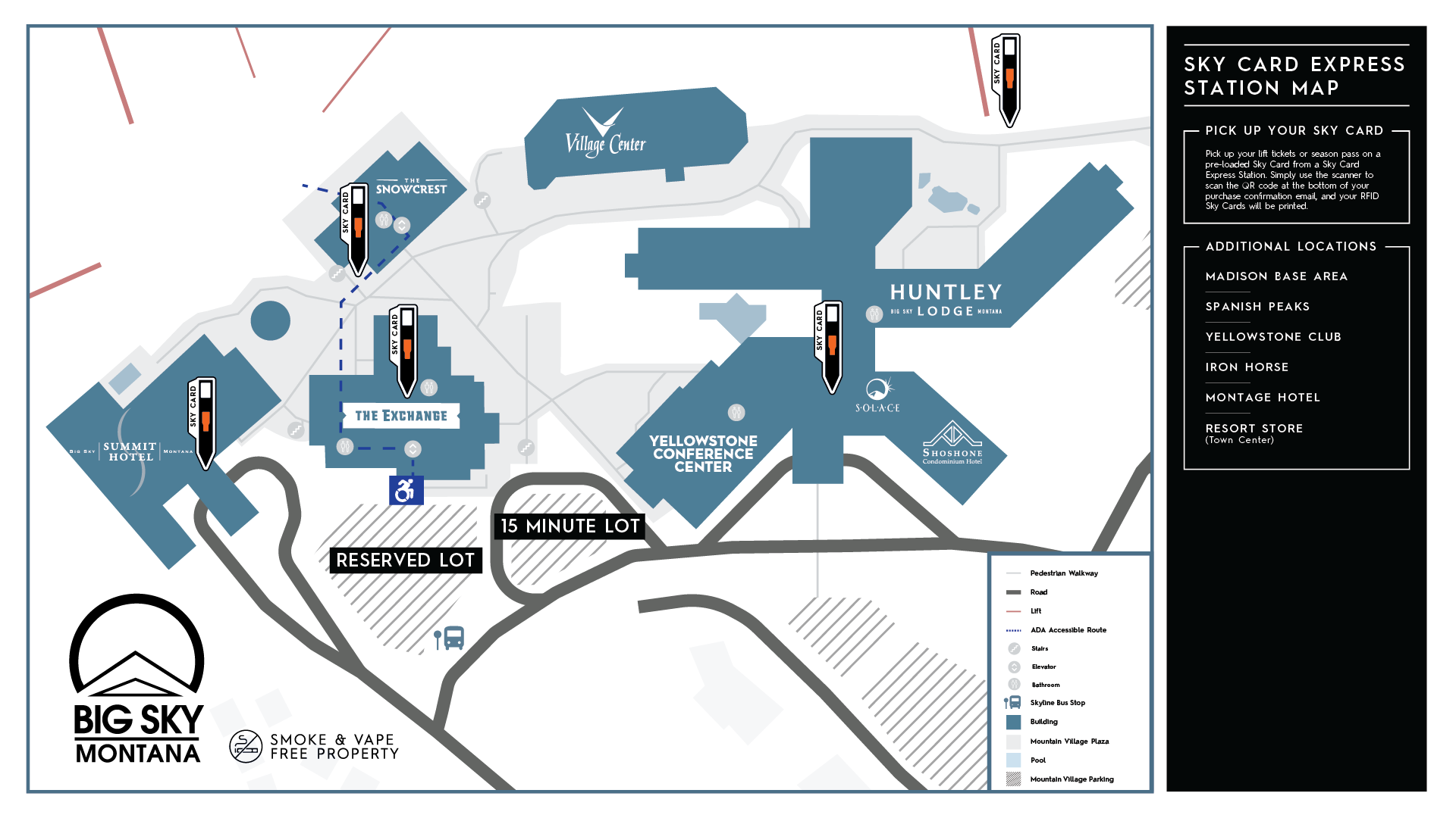 Map showing Sky Card Express Box locations