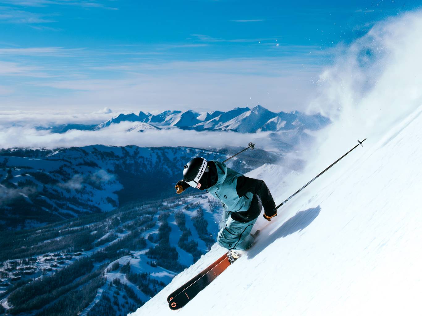 Skier in powder
