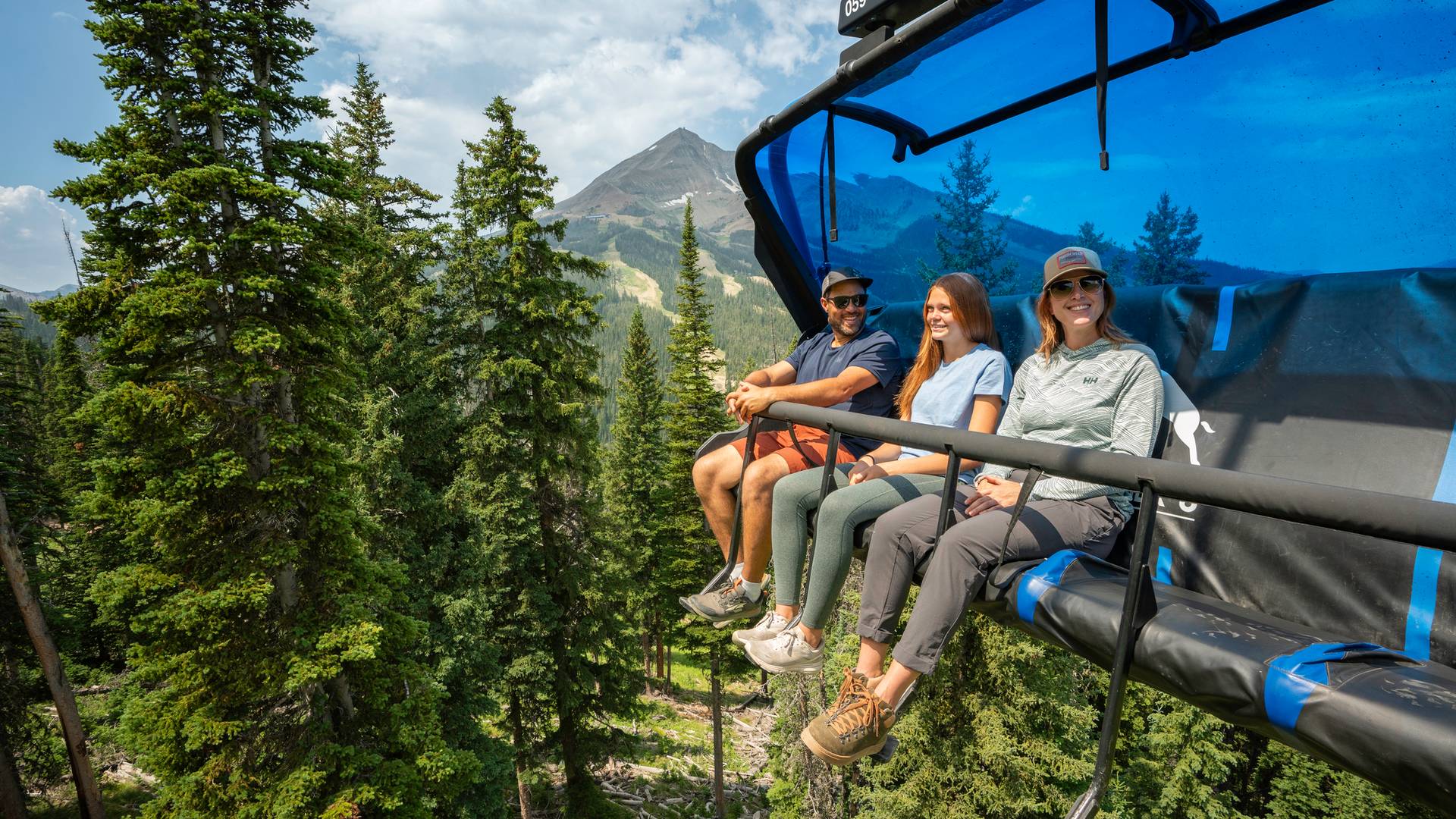 Scenic lift ride at Big Sky Resort