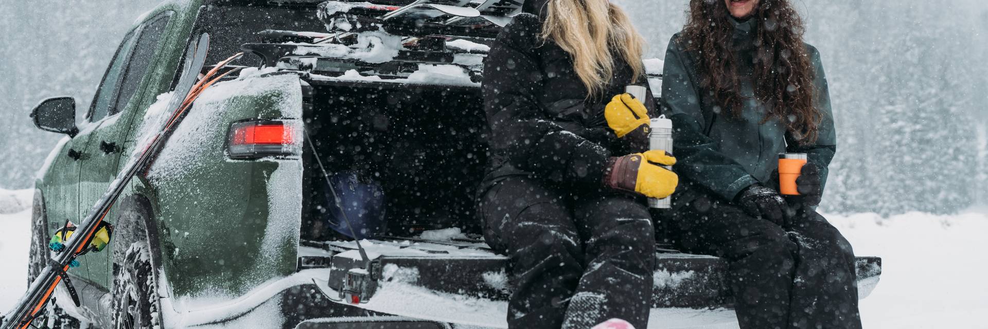 Rivian truck in snow