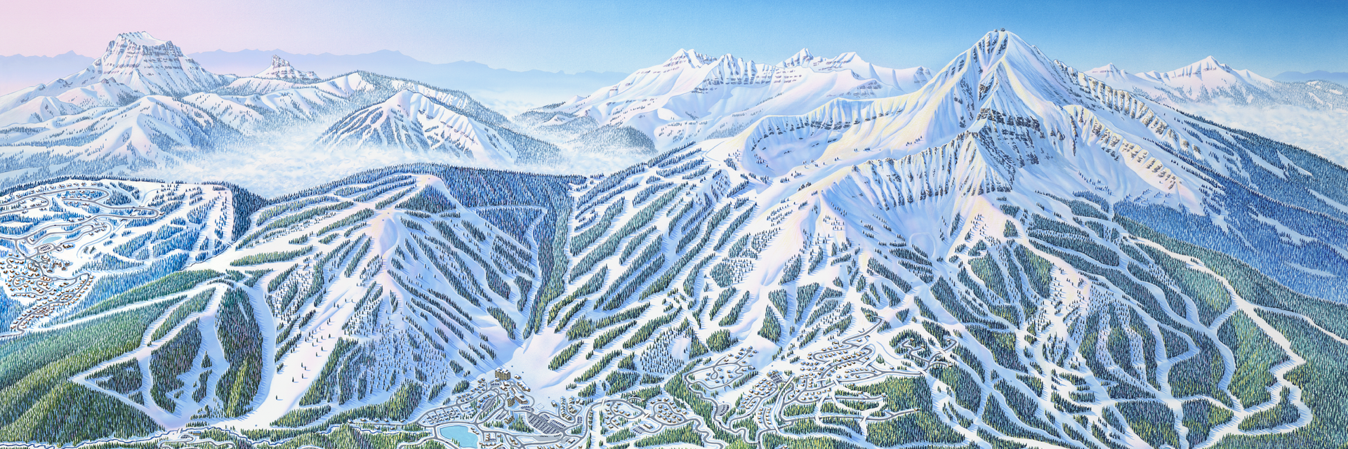 Big Sky Resort trail map art