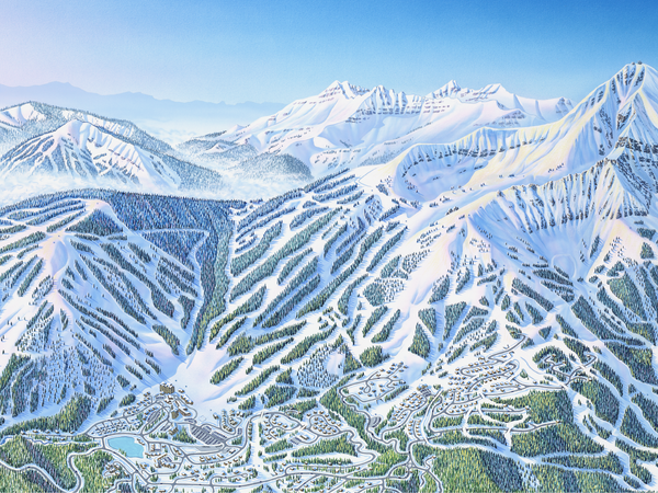 Big Sky Resort trail map art