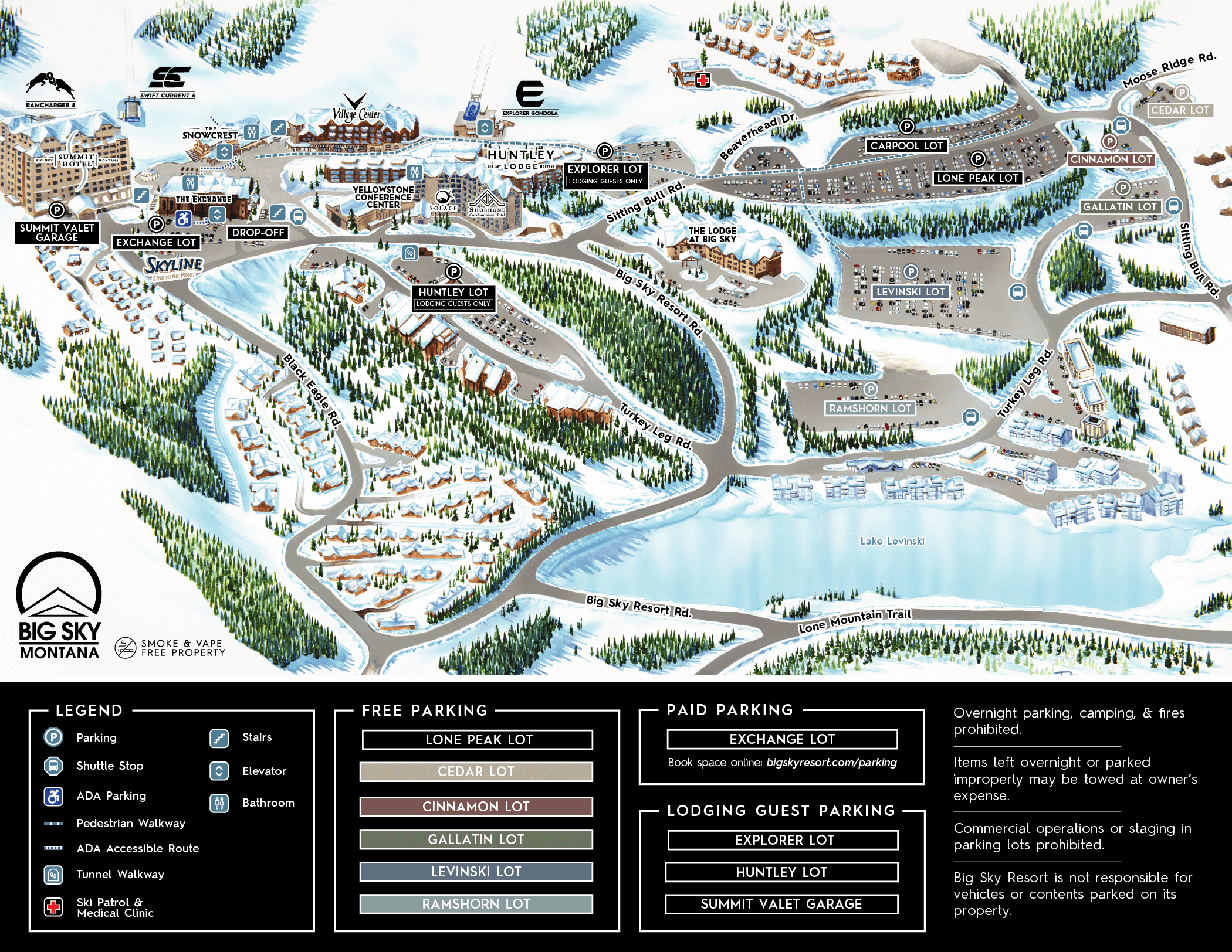 Big Sky Resort Parking Map