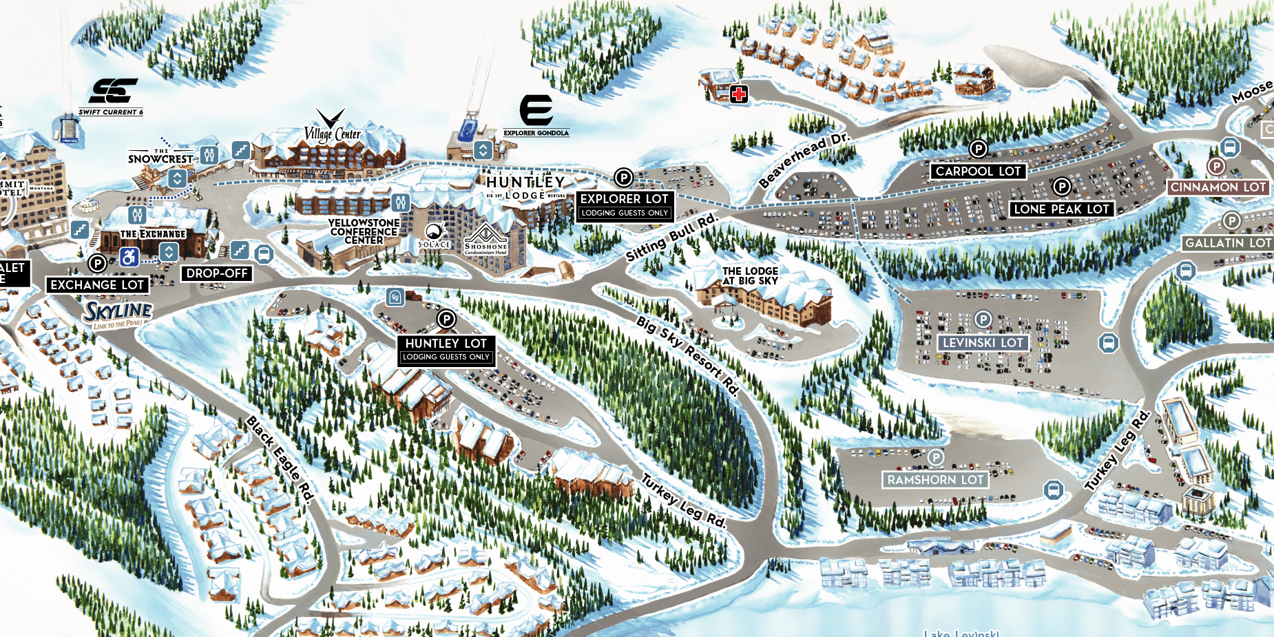 Big Sky Resort Parking Map