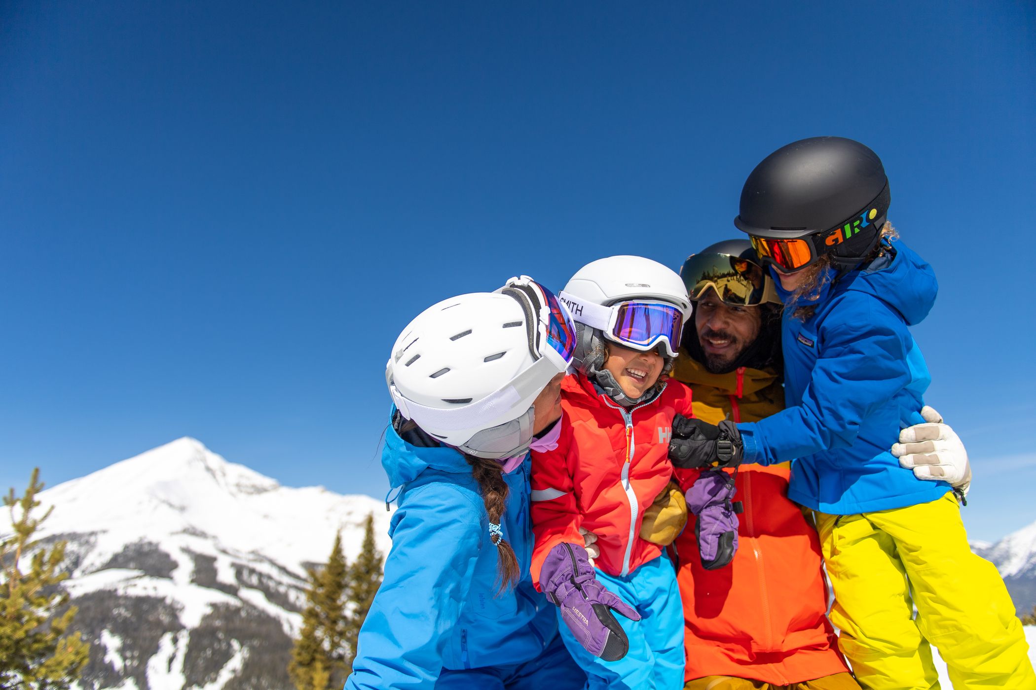 Family in ski gear