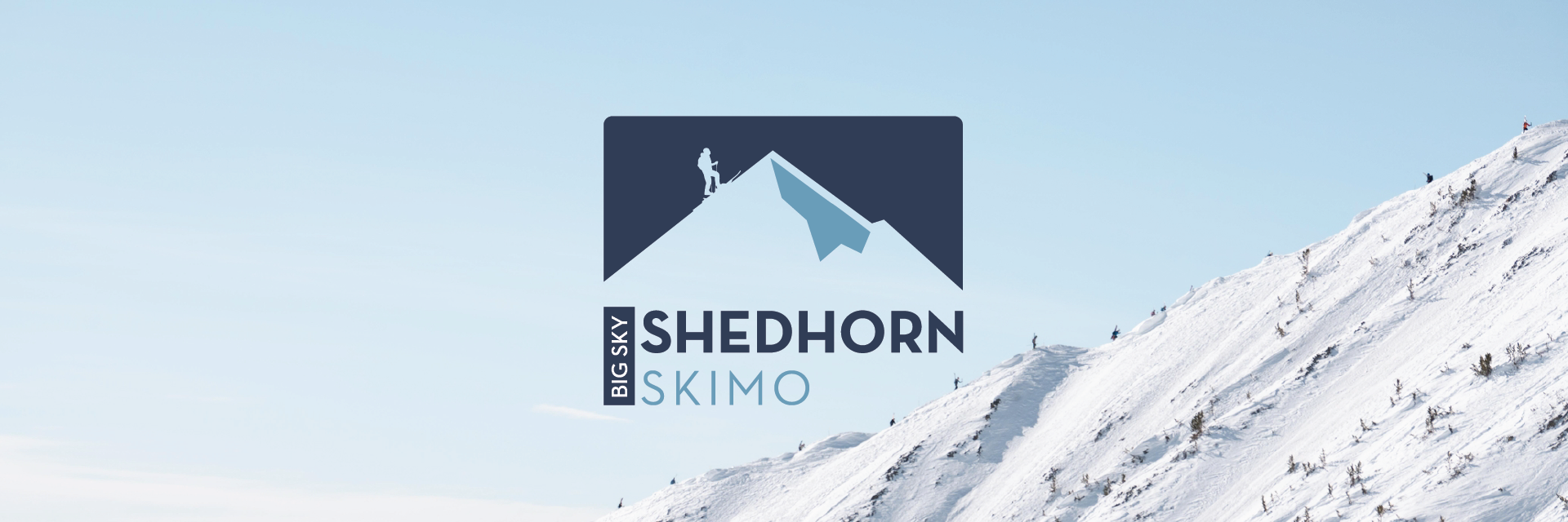 Skimo Skier next to the Shedhorn Skimo logo