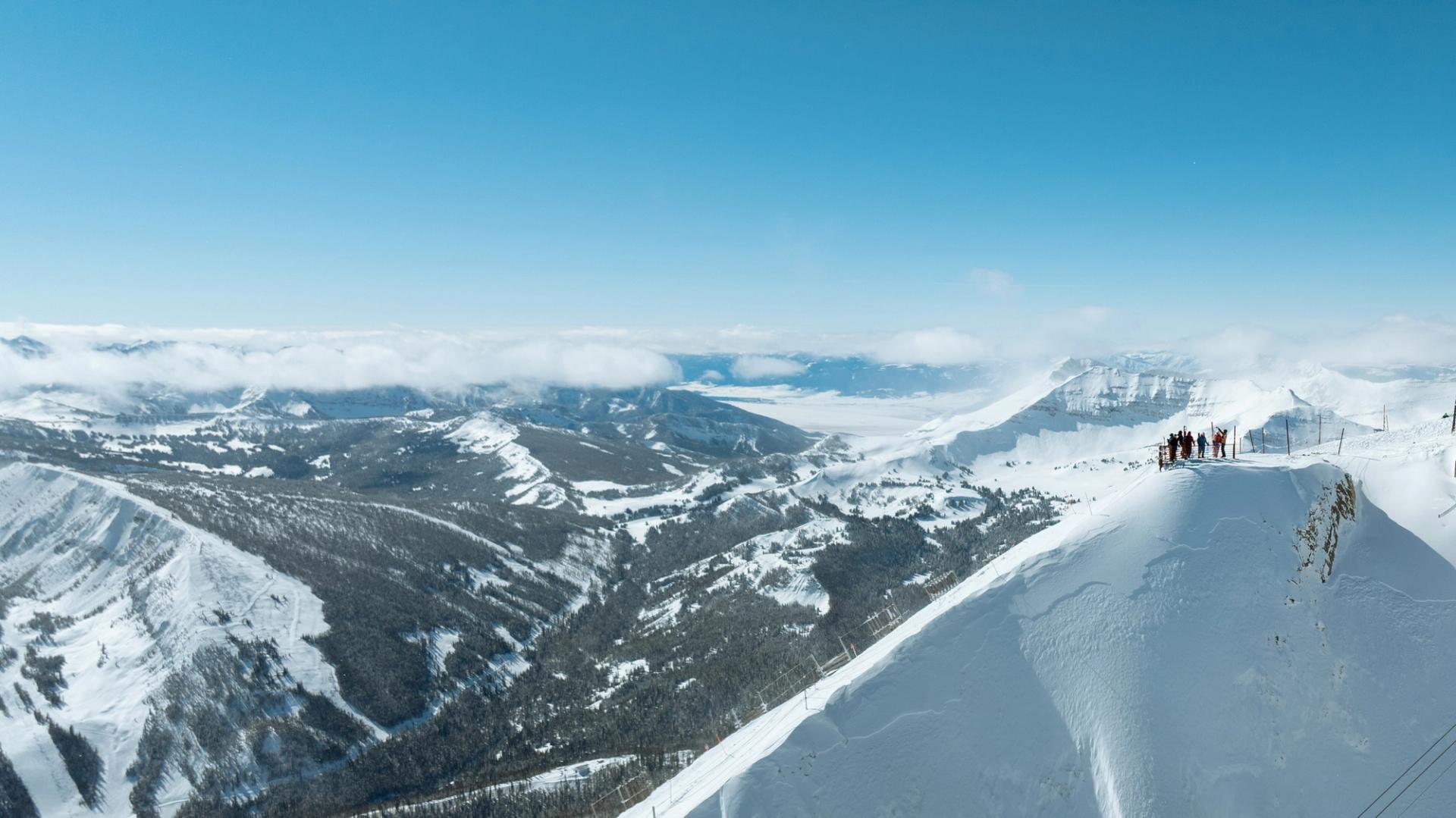 Snow capped-peaks surrounding Big Sky Resort