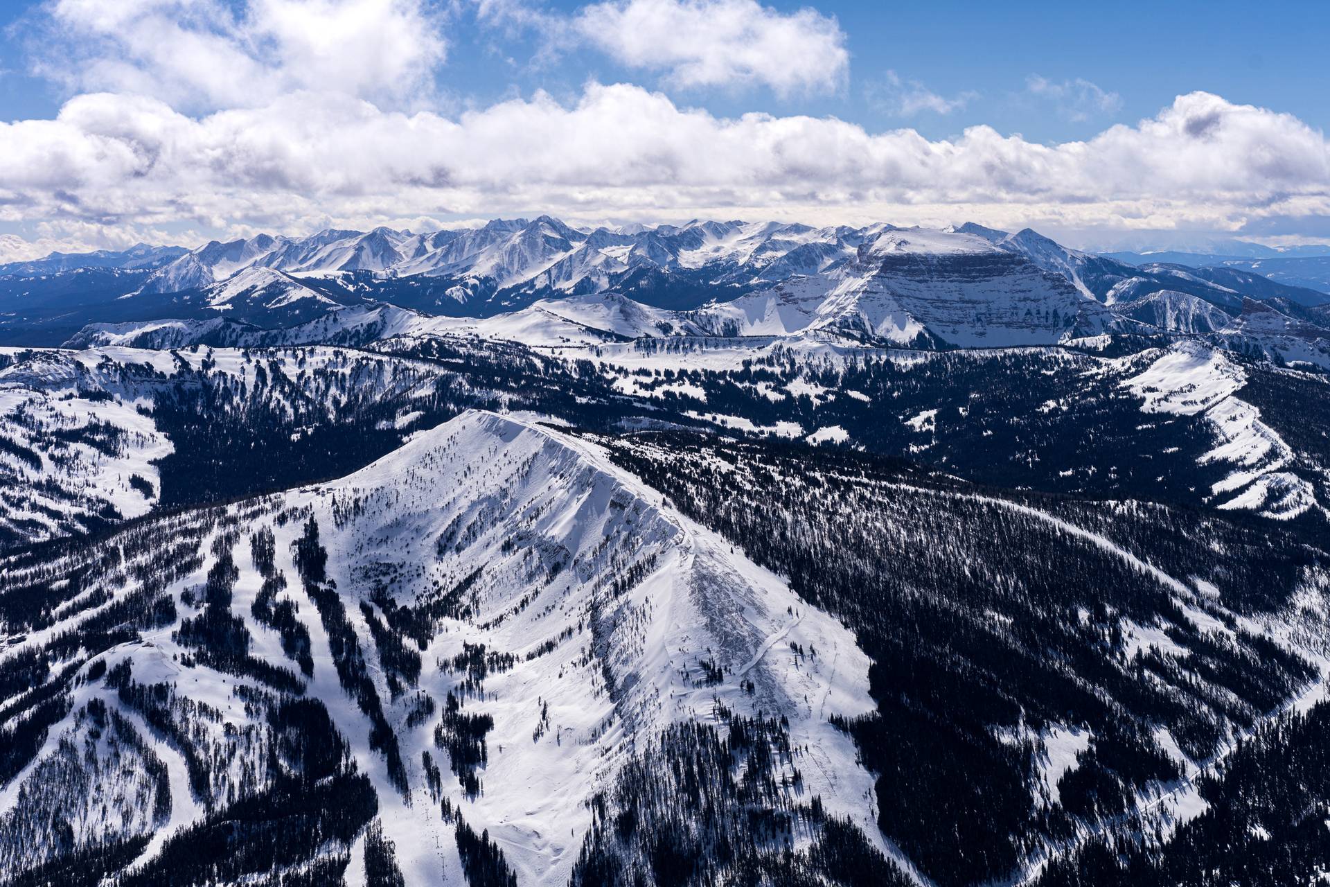 Mountain peaks covered in snow