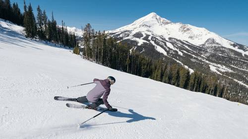 Skier on a groomed run