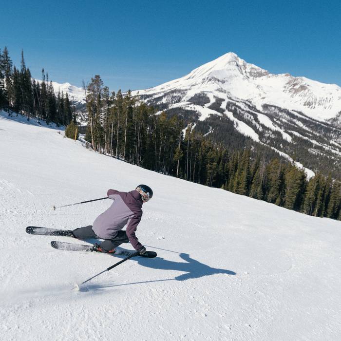 Skier on a groomed run