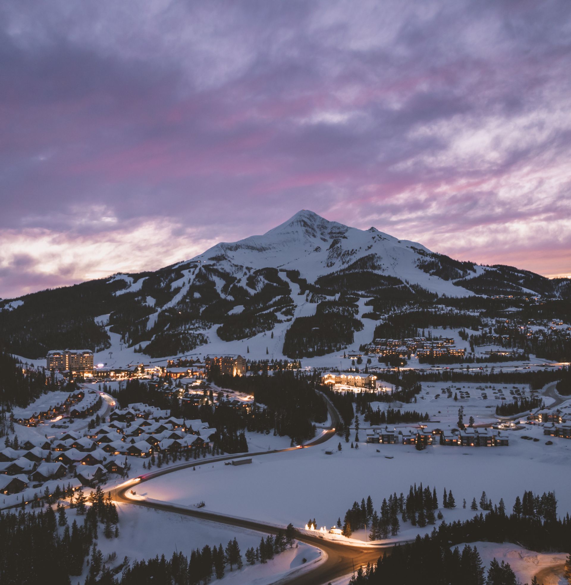 Mountain Village at sunset