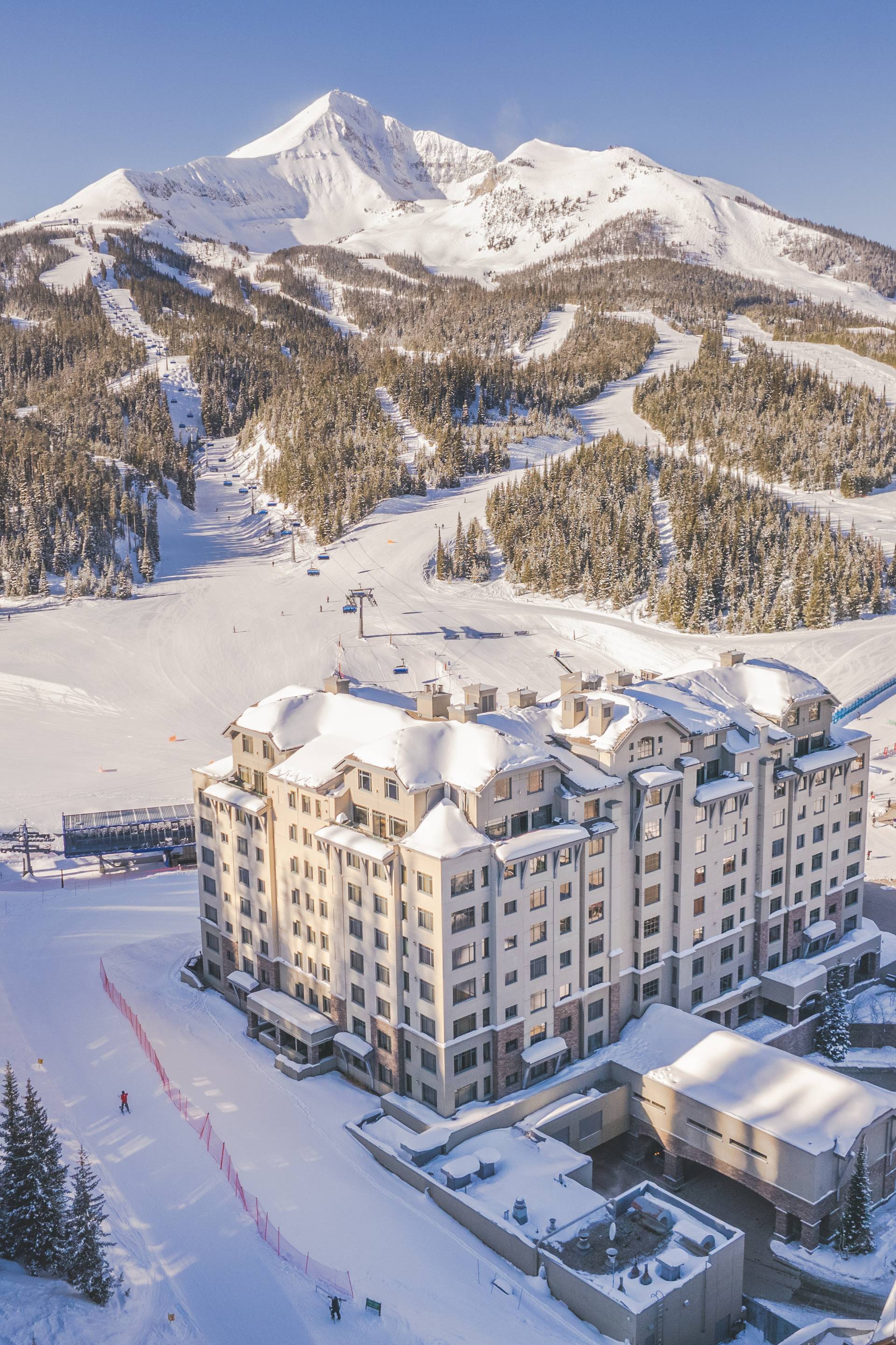 Summit Hotel exterior in winter