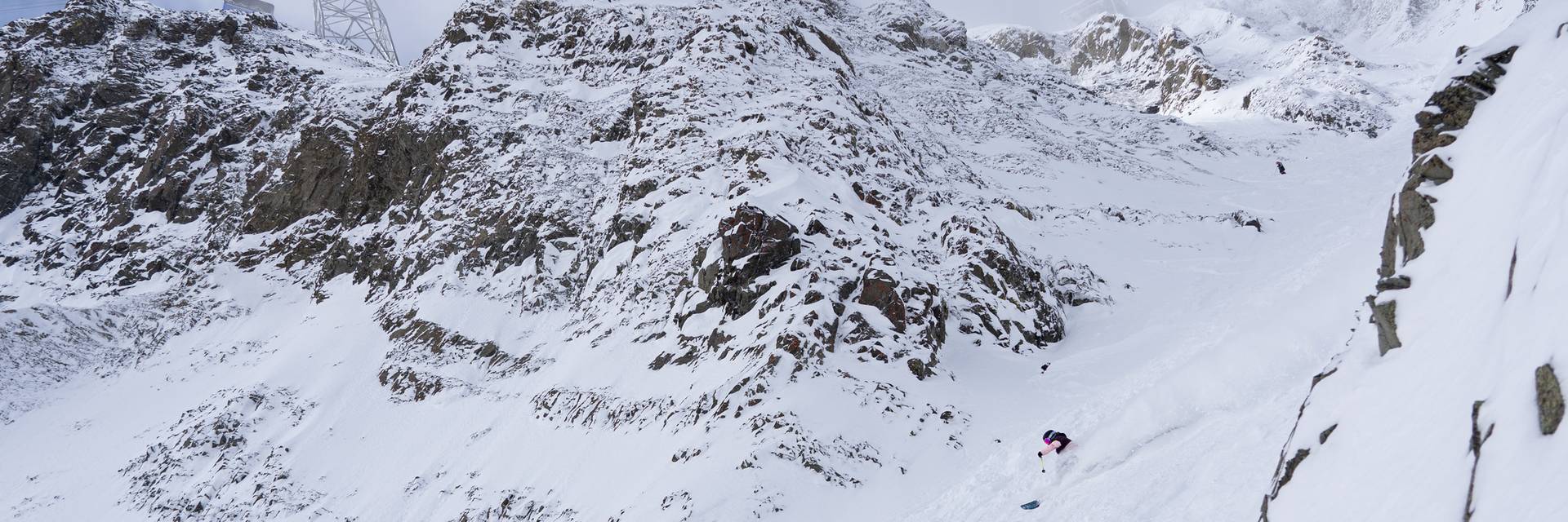 Skier in the Big Couloir