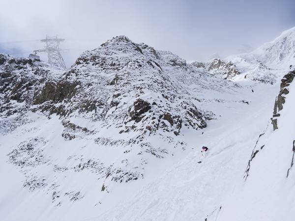 Skier in the Big Couloir