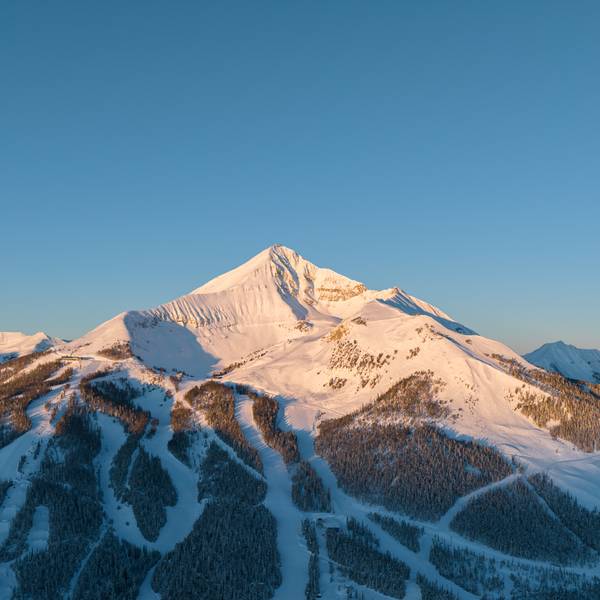 Sunrise on Lone Peak in winter