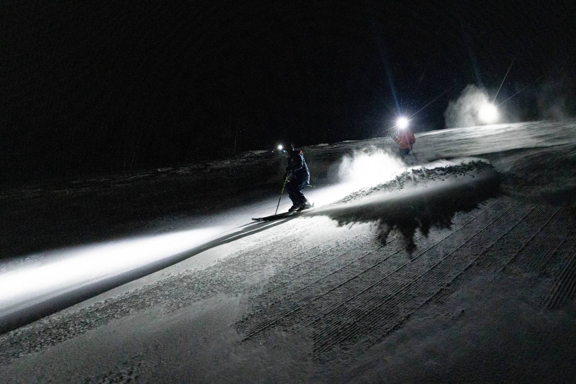 Headlamp night skiing private experience at Big Sky Resort