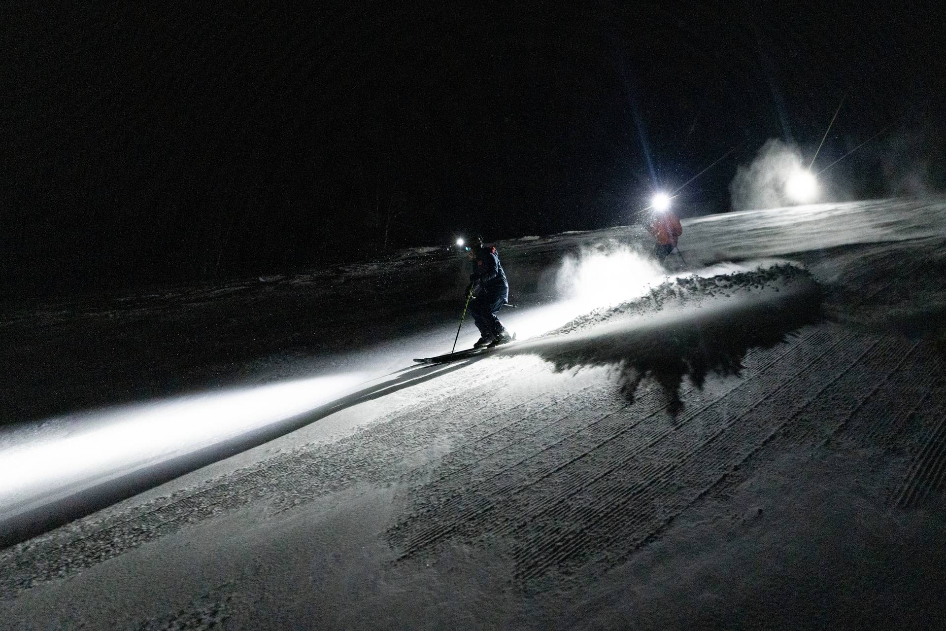 Headlamp night skiing private experience at Big Sky Resort