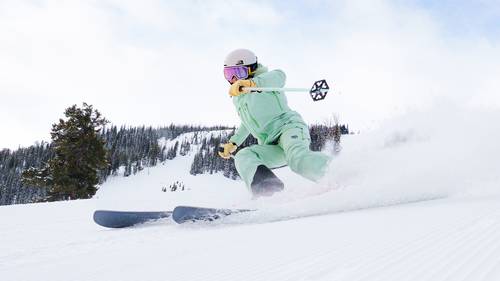 Skier on a groomed run