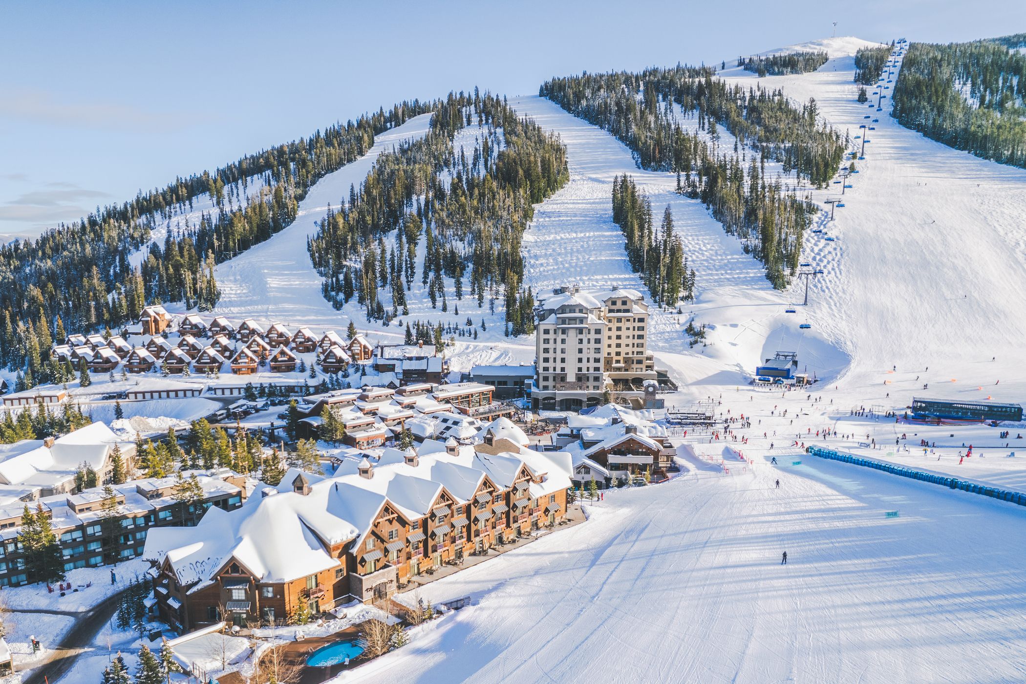 Big Sky Resort Mountain Village in winter