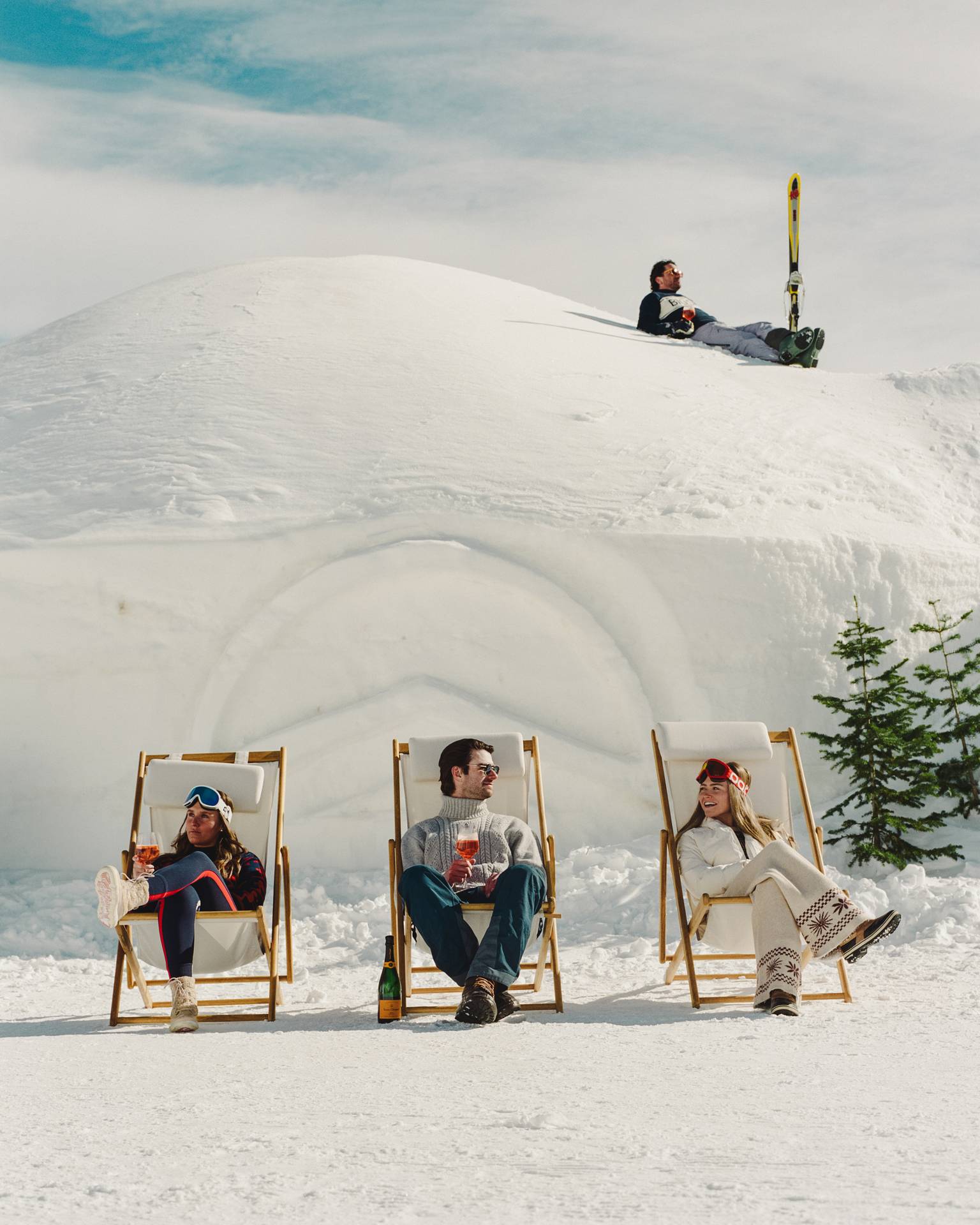 Skiers at the Iglu