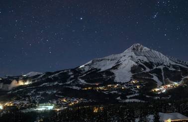 Lone Mountain at night