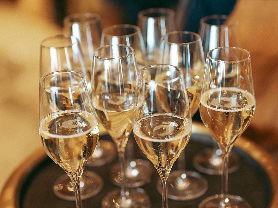 Champagne on a platter