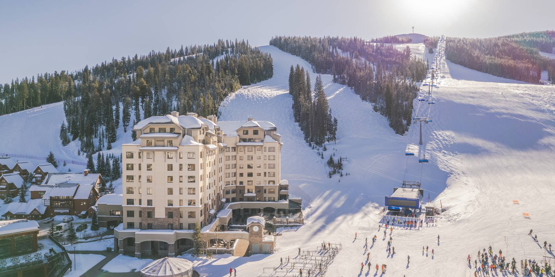 Summit Hotel exterior in winter
