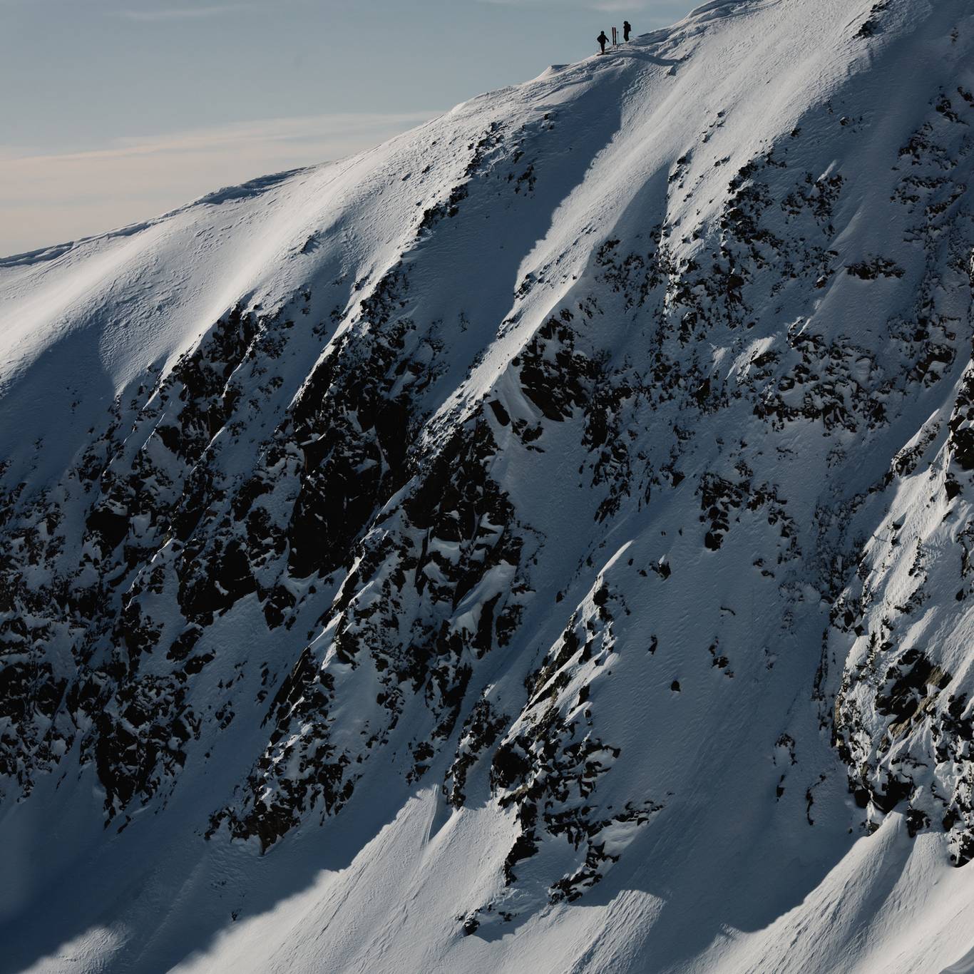Cliffs covered in snow