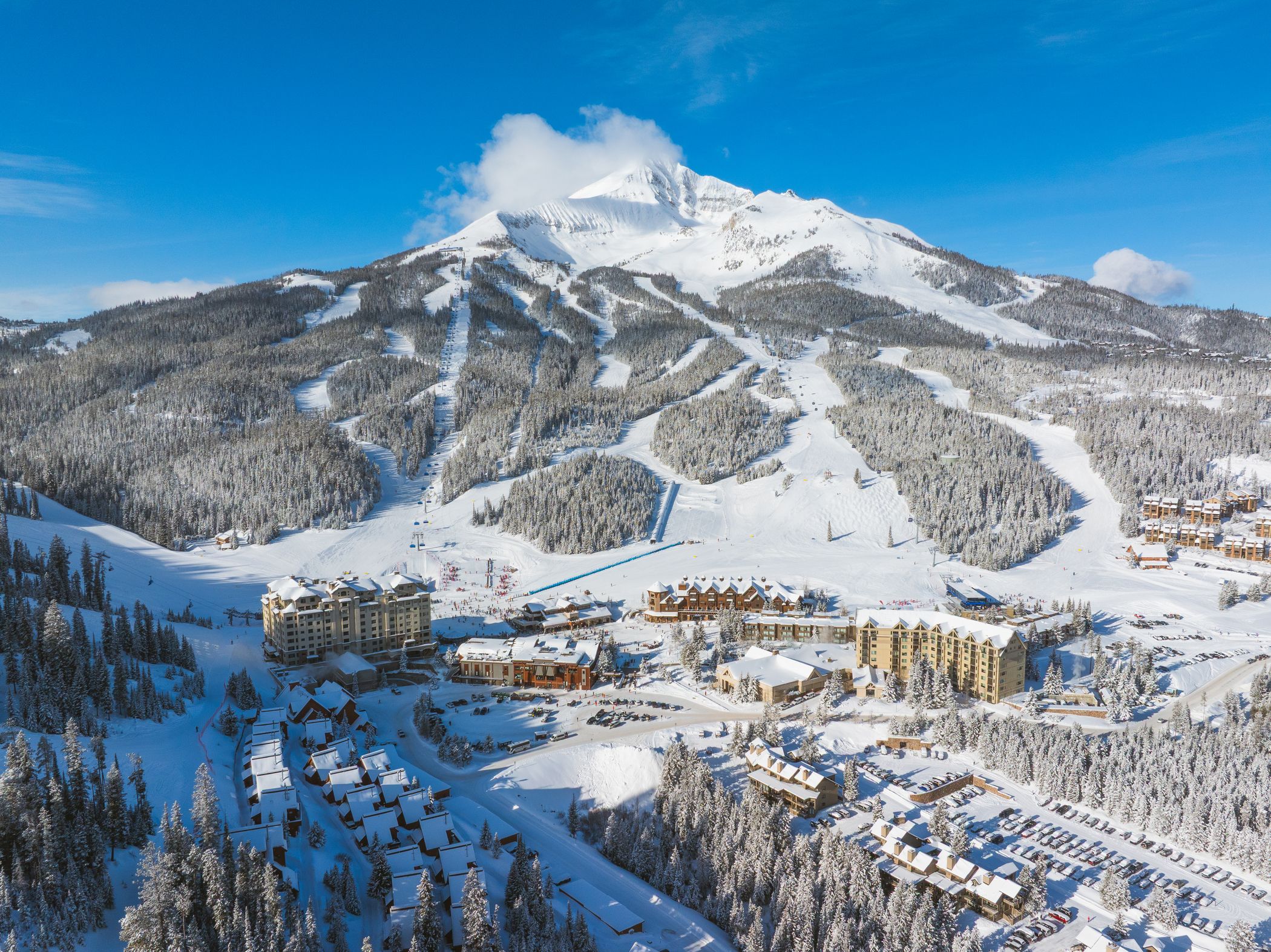 Mountain Village in front of Lone Mountain