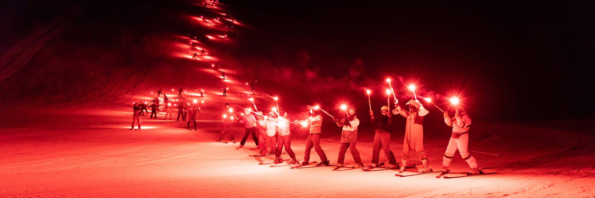 Christmas fireworks and torchlight parade at Big Sky Resort