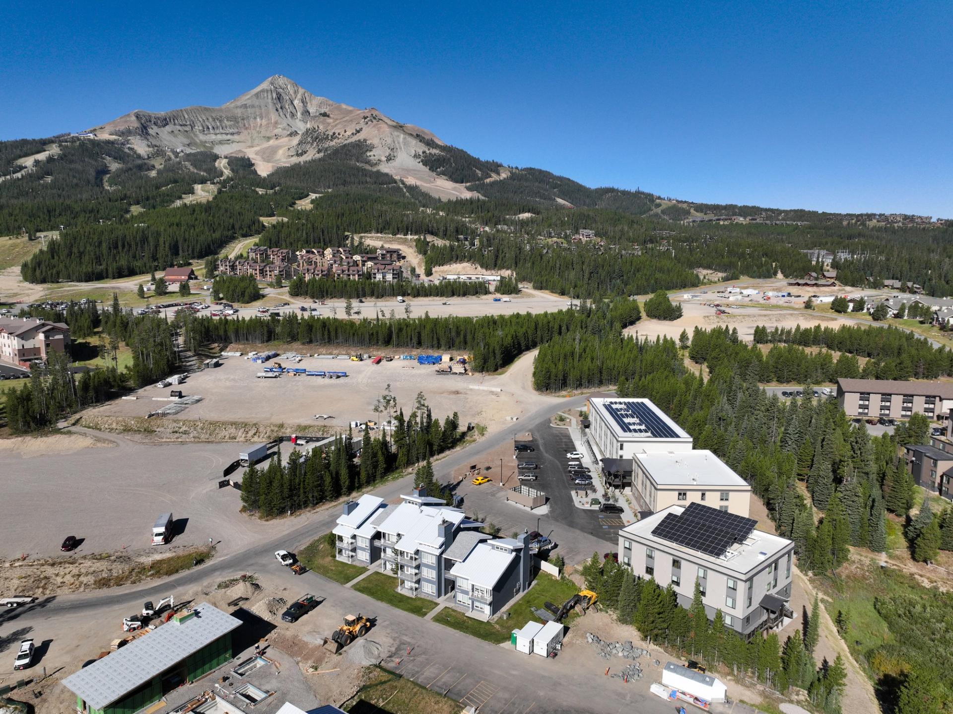 A Birds Eye view of where the Levinski Lodge buildings are in relation to Lone Mountain