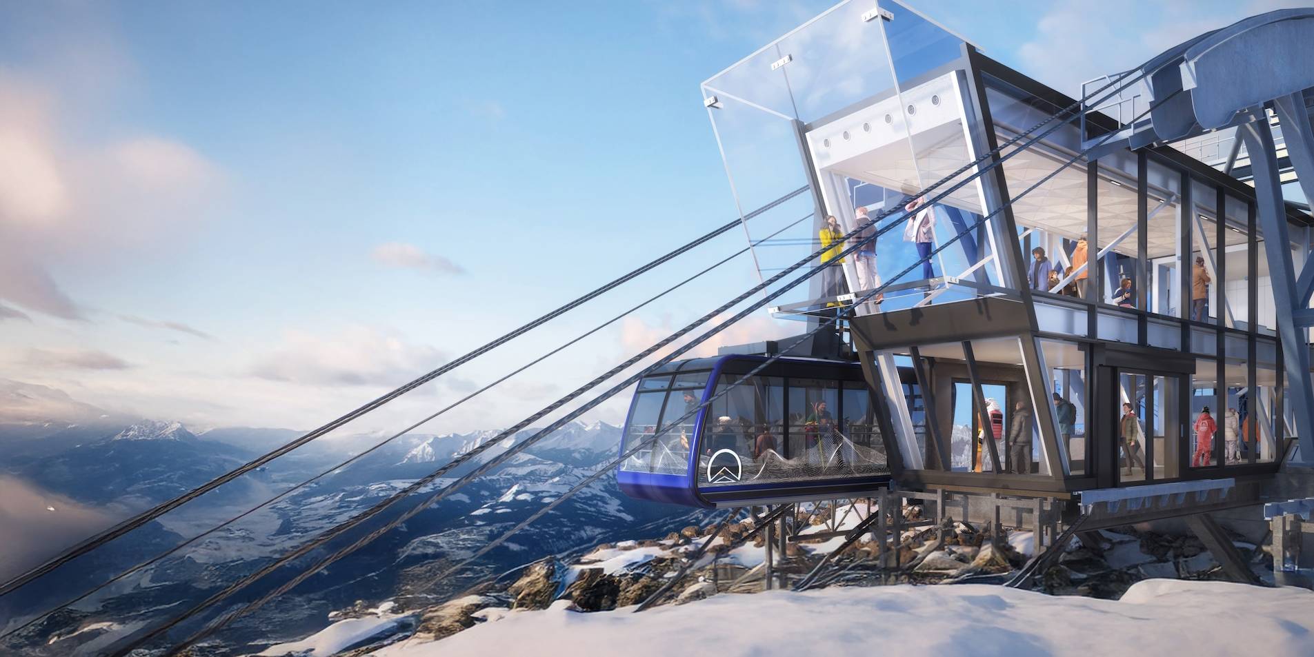 Lone Peak Tram top terminal viewing platform rendering