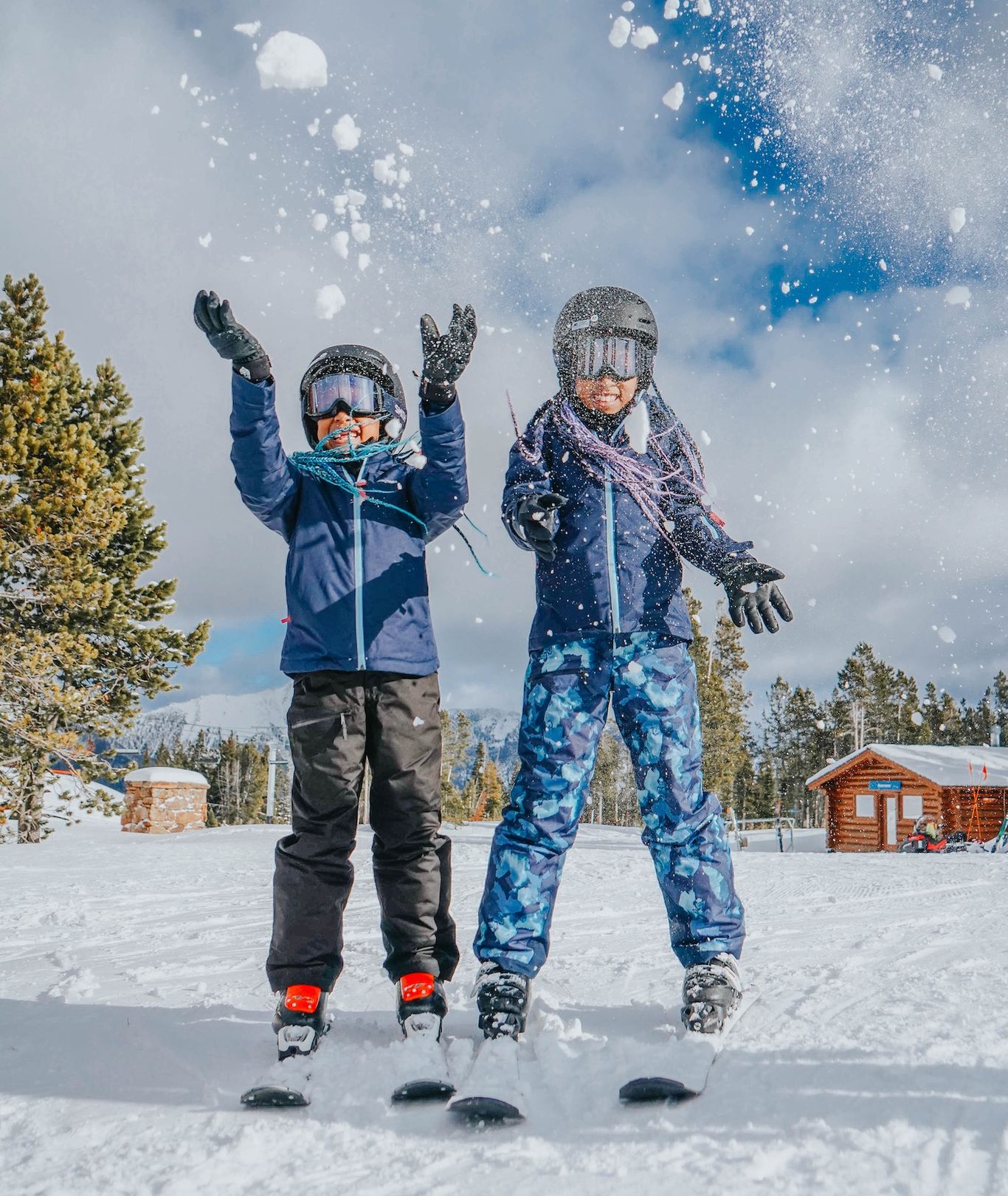 Kids playing in snow