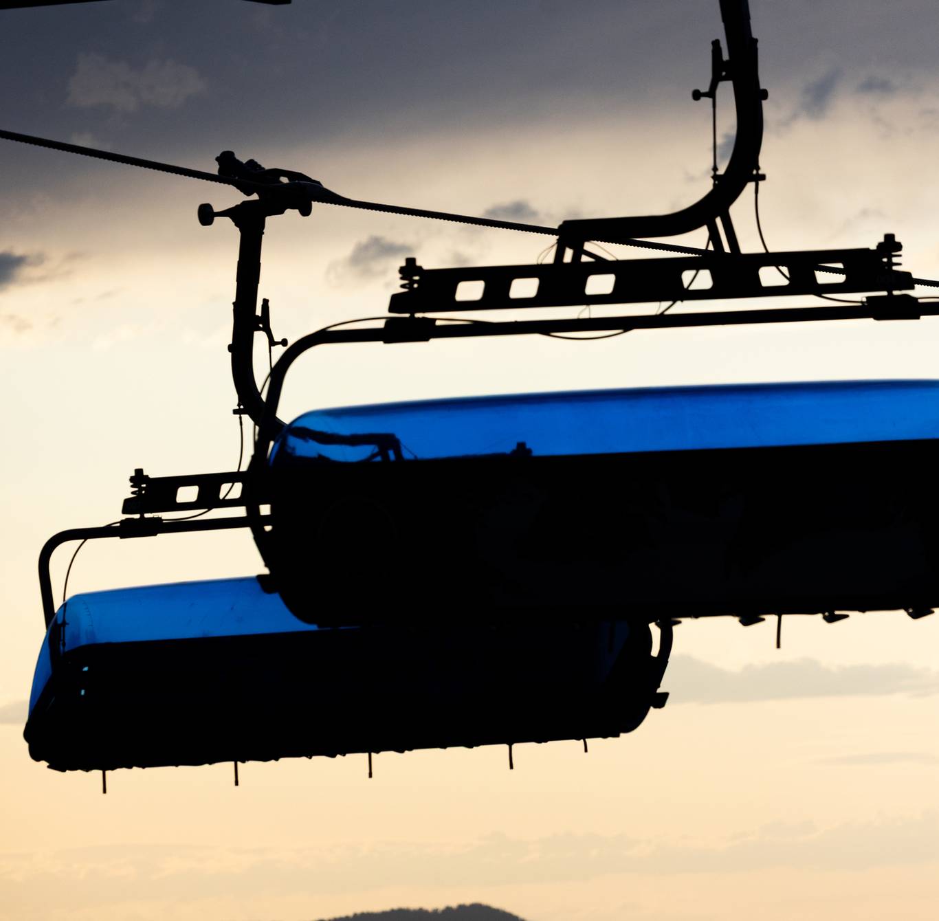View out of the Lone Peak Tram in summer