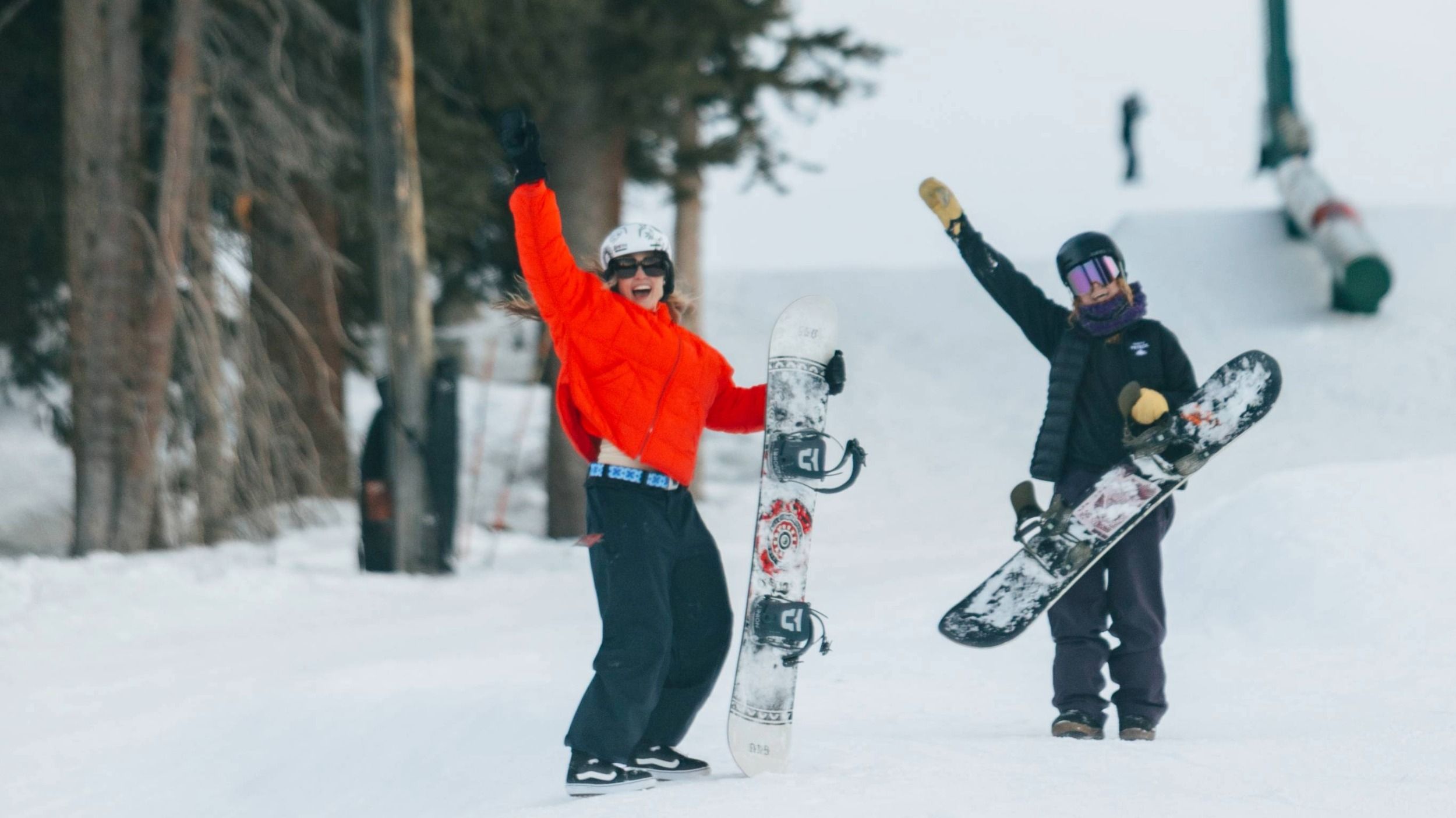 Friends riding Brighton terrain park together