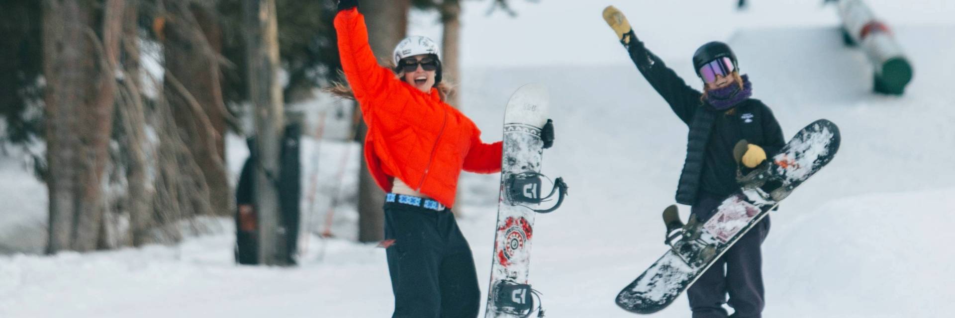 Friends riding Brighton terrain park together