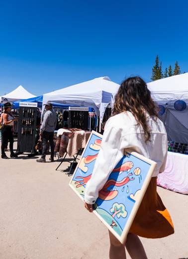 Buyer at the BCC Flea Market at Brighton Resort, Utah