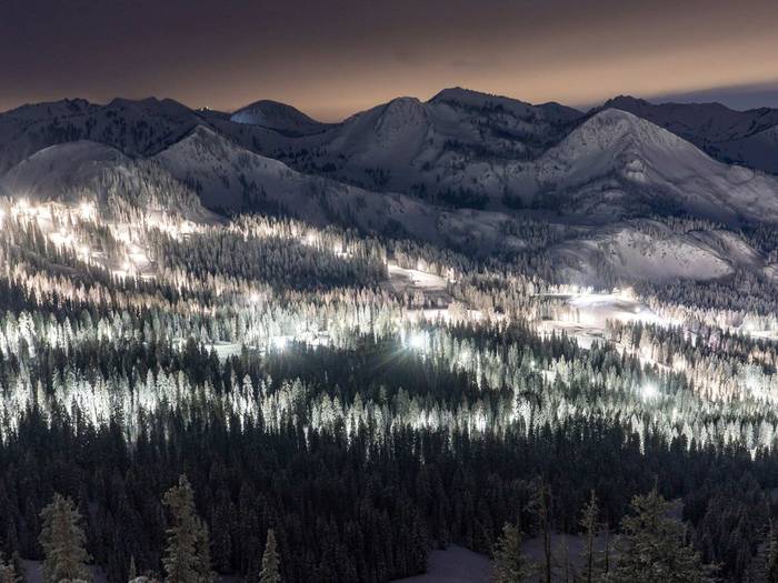 Brighton Ski Resort night runs - scenic view